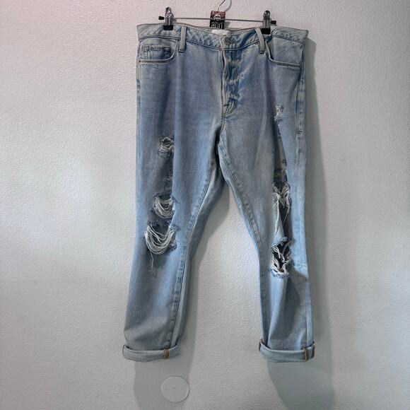 Frame Le Garçon Straight Leg distressed Jeans - Picture 2 of 7